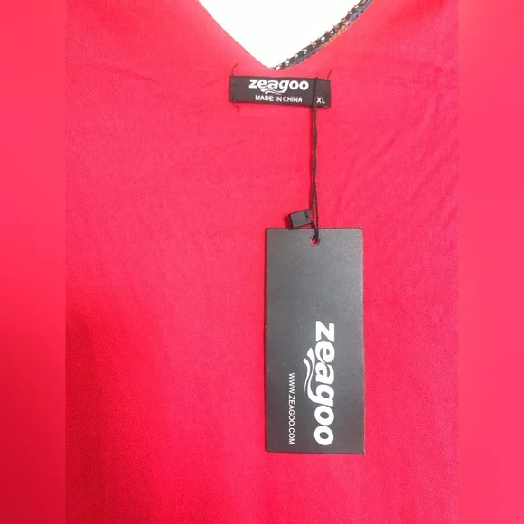 ZEAGOO 1920’s Flapper Dress-Size (10-12)/L-Dior Red/Blk - Picture 6 of 6